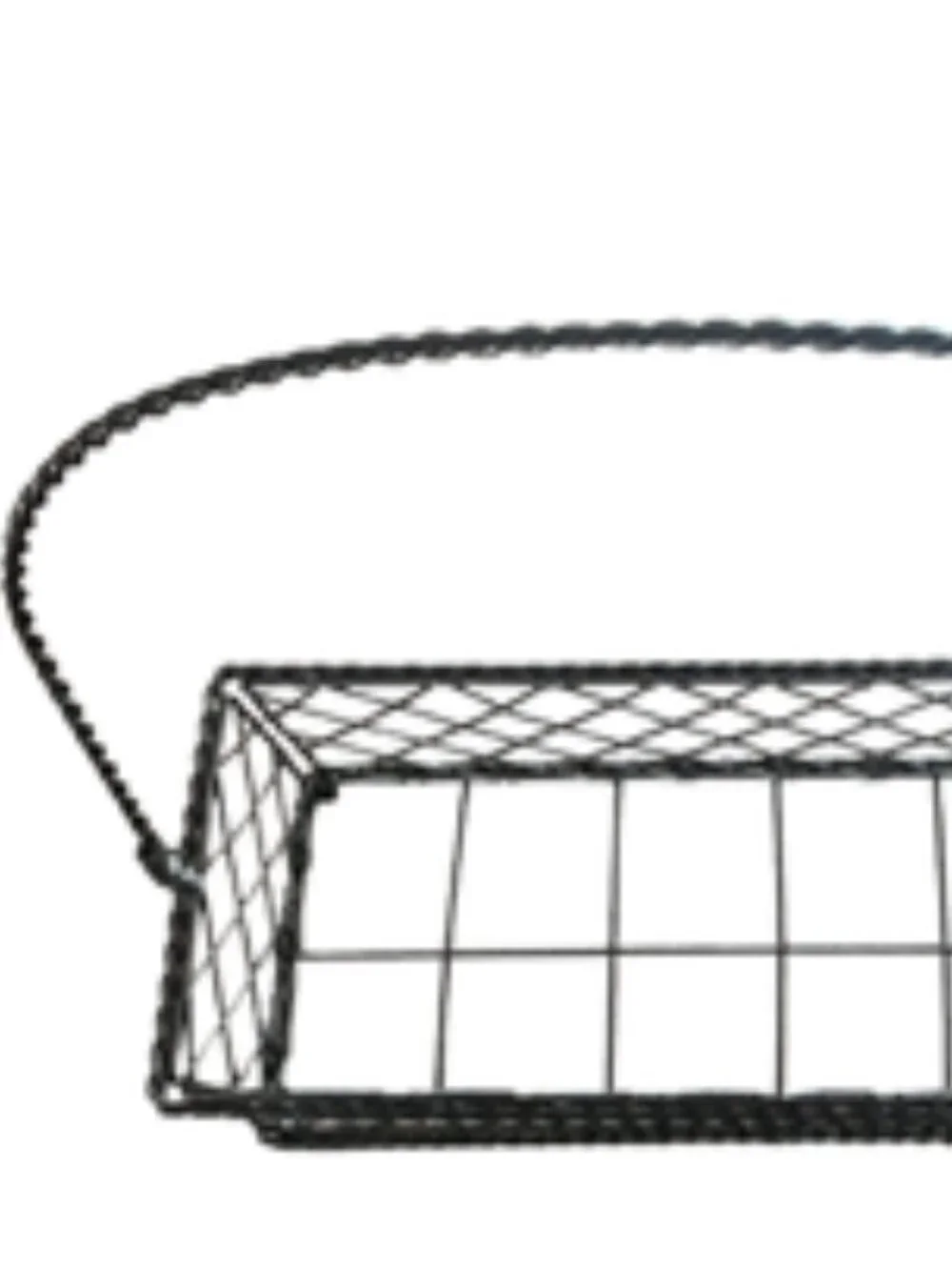 Vintage Metal Wire Flower Basket with Handle